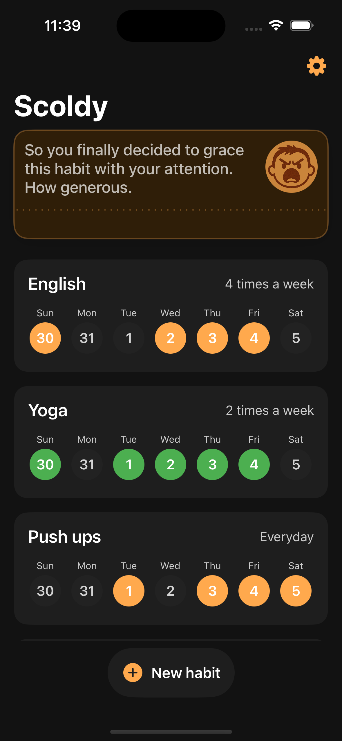 Scoldy App Screenshot